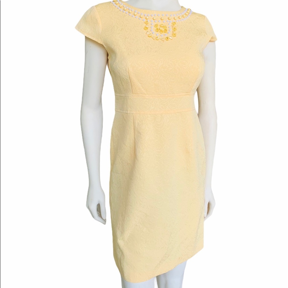 New Direction Sunshine Yellow Beaded Women’s Dress